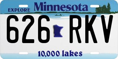 MN license plate 626RKV