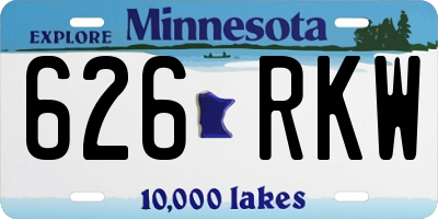 MN license plate 626RKW