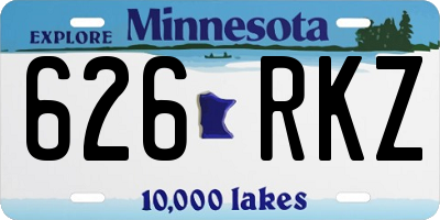 MN license plate 626RKZ