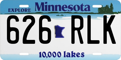 MN license plate 626RLK