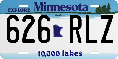 MN license plate 626RLZ