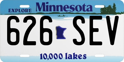 MN license plate 626SEV