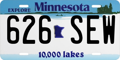 MN license plate 626SEW