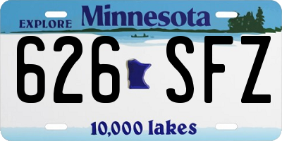 MN license plate 626SFZ