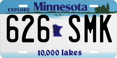 MN license plate 626SMK