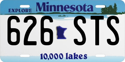 MN license plate 626STS
