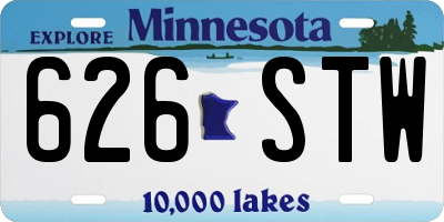 MN license plate 626STW