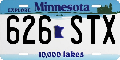 MN license plate 626STX