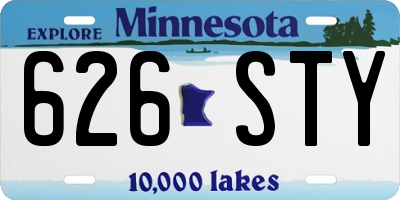 MN license plate 626STY