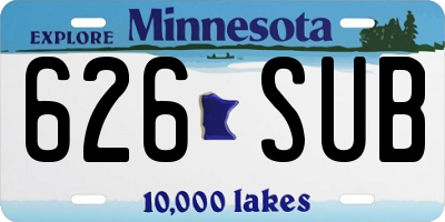 MN license plate 626SUB