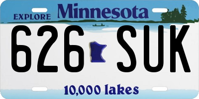 MN license plate 626SUK
