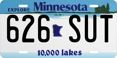 MN license plate 626SUT