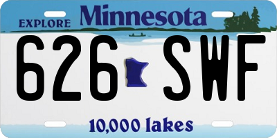 MN license plate 626SWF