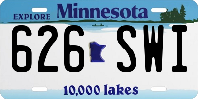 MN license plate 626SWI