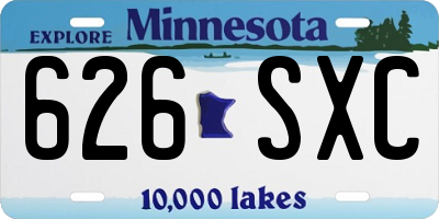 MN license plate 626SXC