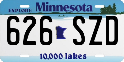 MN license plate 626SZD