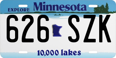 MN license plate 626SZK