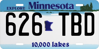 MN license plate 626TBD