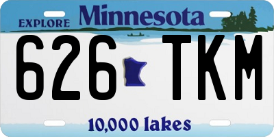 MN license plate 626TKM
