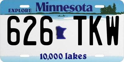 MN license plate 626TKW