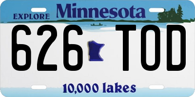 MN license plate 626TOD