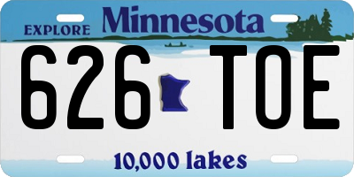 MN license plate 626TOE