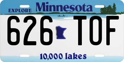MN license plate 626TOF