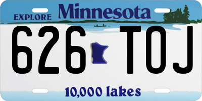 MN license plate 626TOJ