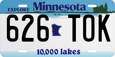 MN license plate 626TOK