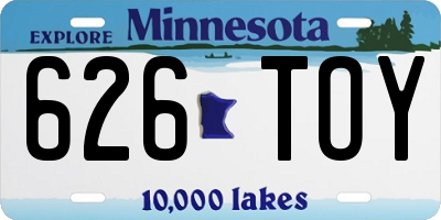 MN license plate 626TOY