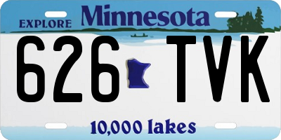 MN license plate 626TVK