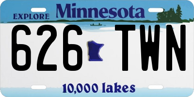 MN license plate 626TWN