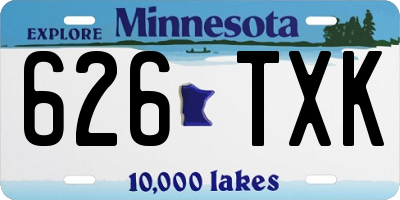 MN license plate 626TXK