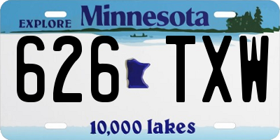 MN license plate 626TXW