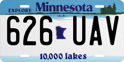 MN license plate 626UAV