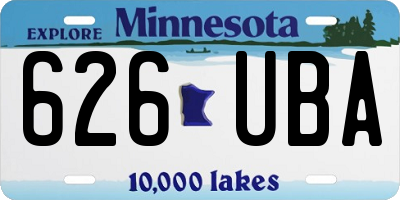 MN license plate 626UBA