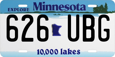MN license plate 626UBG