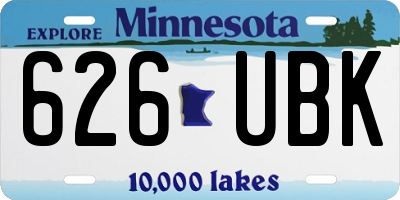 MN license plate 626UBK