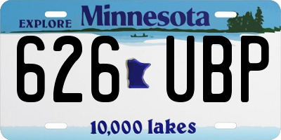 MN license plate 626UBP