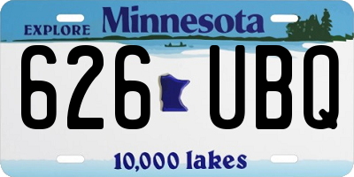 MN license plate 626UBQ