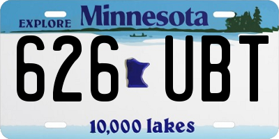MN license plate 626UBT