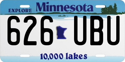 MN license plate 626UBU