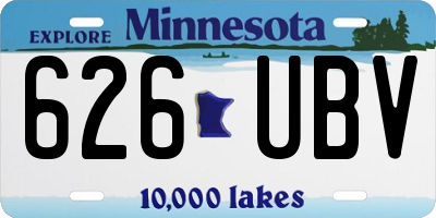 MN license plate 626UBV