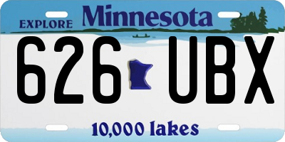 MN license plate 626UBX