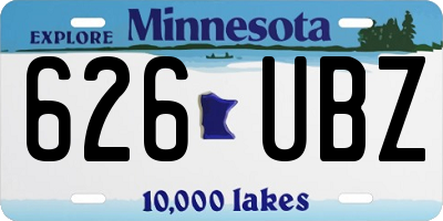MN license plate 626UBZ