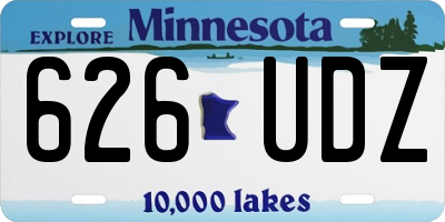 MN license plate 626UDZ