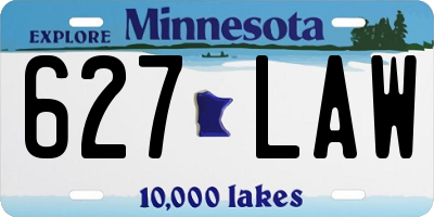 MN license plate 627LAW