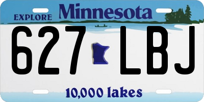 MN license plate 627LBJ