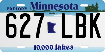 MN license plate 627LBK