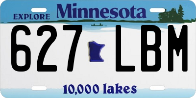 MN license plate 627LBM